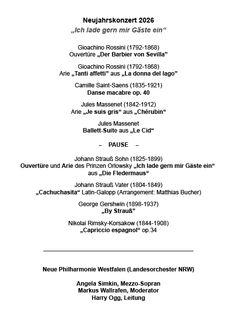 Programm Neujahrskonzert 2026